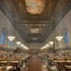 A high angle shot of the inside of the New York Public Library, USA